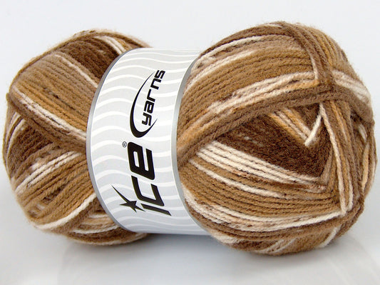 Lot of 2 x 140gr Skeins Ice Yarns SALE ACRYLIC Yarn Camel Shades Cream