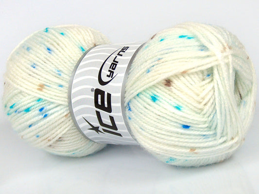 Lot of 3 x 85gr Skeins Ice Yarns SALE ACRYLIC Yarn Blue Shades Cream