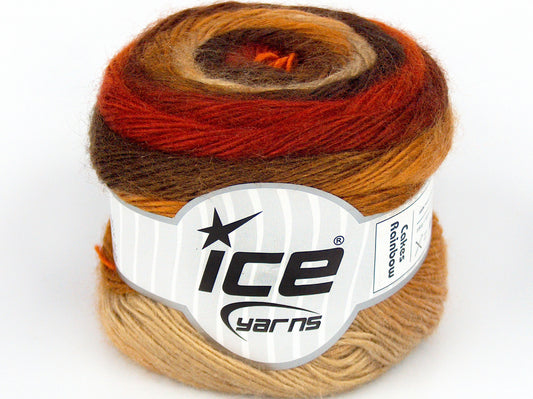 Lot of 4 x 100gr Skeins Ice Yarns CAKES RAINBOW Yarn Copper Gold Brown Cream