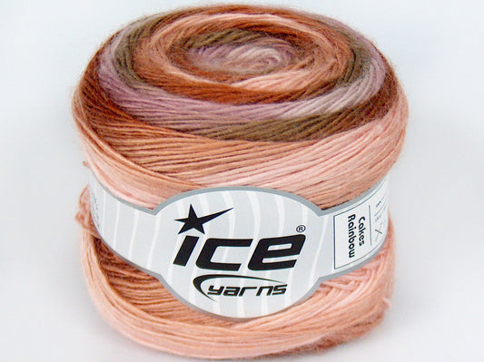 Lot of 4 x 100gr Skeins Ice Yarns CAKES RAINBOW Yarn Camel Lilac Copper Brown