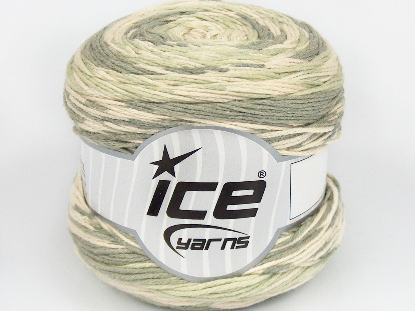 Lot of 4 x 100gr Skeins Ice Yarns CAKES COTTON SWEET (60% Cotton) Yarn Green Shades Cream