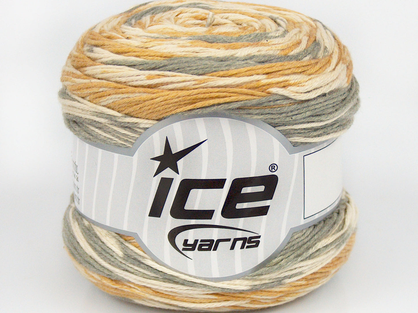 Lot of 4 x 100gr Skeins Ice Yarns CAKES COTTON SWEET (60% Cotton) Yarn Gold Grey Cream