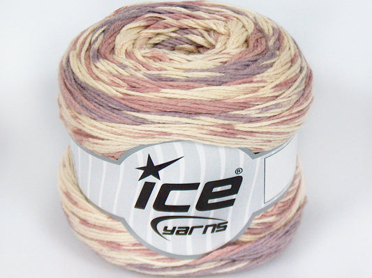 Lot of 4 x 100gr Skeins Ice Yarns CAKES COTTON SWEET (60% Cotton) Yarn Pink Lilac White
