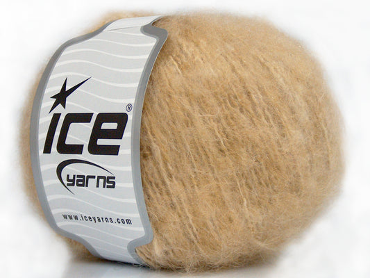 Lot of 8 Skeins Ice Yarns SALE WINTER (15% Wool 20% Cotton) Yarn Dark Cream