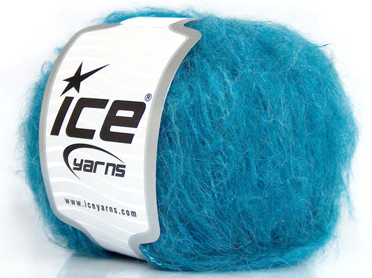 Lot of 8 Skeins Ice Yarns SALE METALLIC (25% Wool) Hand Knitting Yarn Turquoise