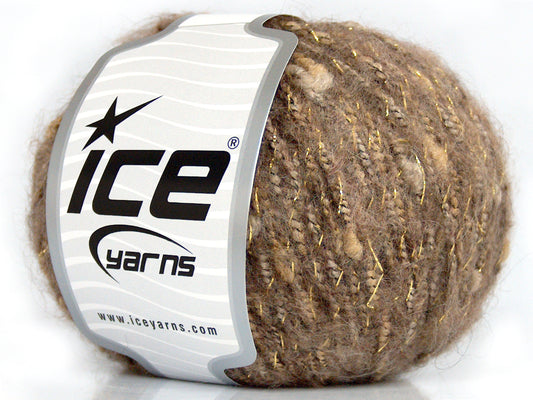 Lot of 8 Skeins Ice Yarns SALE METALLIC (20% Wool) Yarn Camel Shades