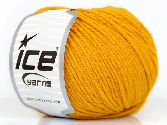 Lot of 6 Skeins Ice Yarns PURE MERINO WORSTED (100% Merino Wool) Yarn Gold