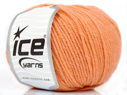 Lot of 6 Skeins Ice Yarns PURE MERINO WORSTED (100% Merino Wool) Yarn Salmon