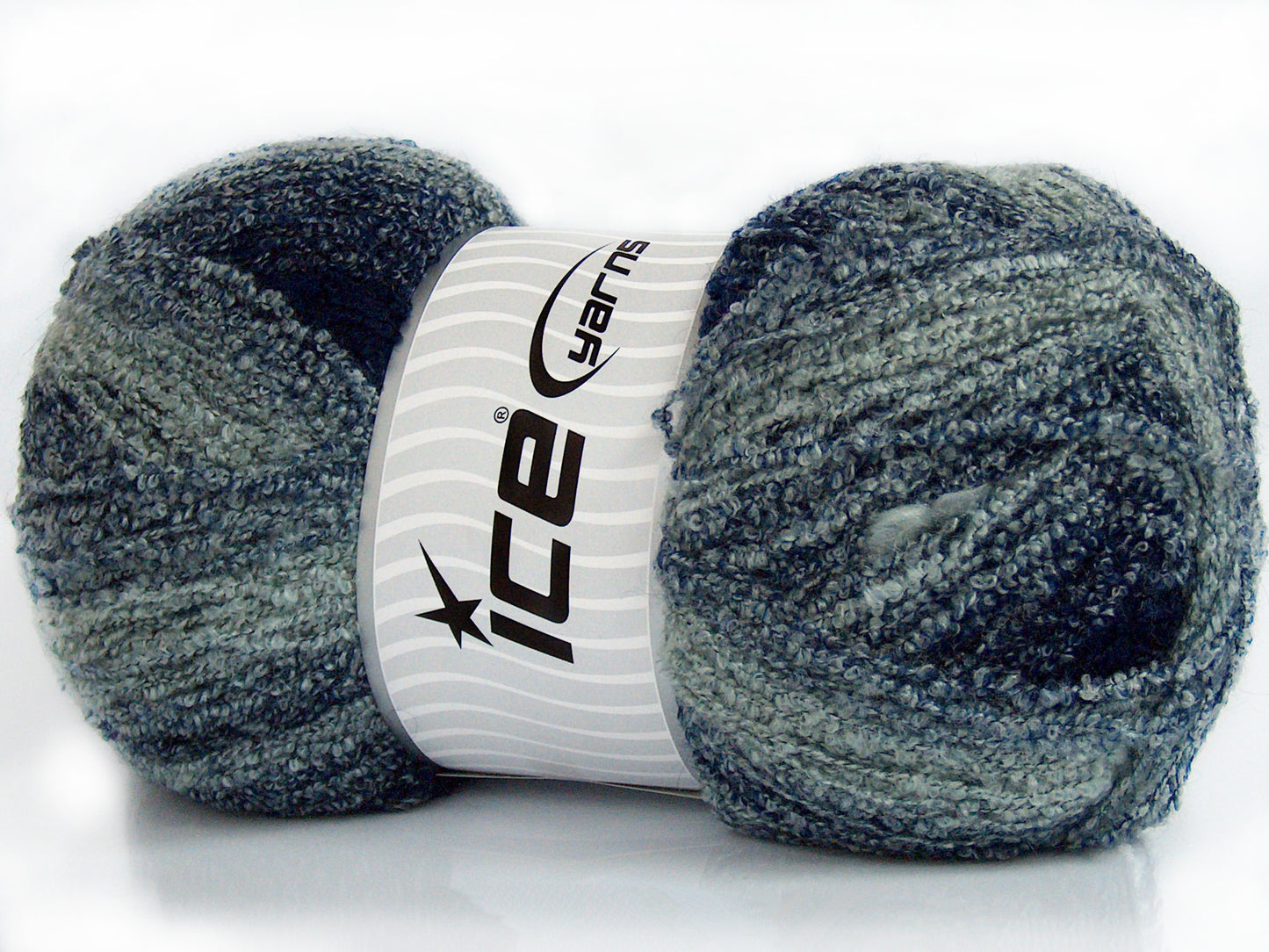 340 gr ICE YARNS KARIEGA (15% Mohair 10% Wool) Yarn Navy Light Grey