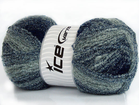 340 gr ICE YARNS KARIEGA (15% Mohair 10% Wool) Yarn Navy Light Grey