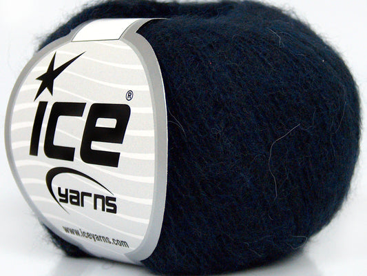 Lot of 10 Skeins Ice Yarns KID MOHAIR FINE (30% Kid Mohair) Yarn Dark Navy