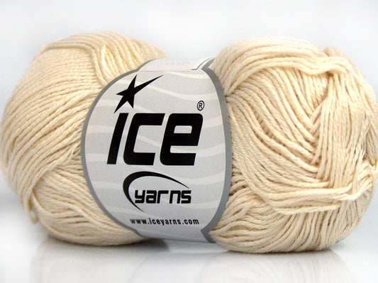 Lot of 6 Skeins Ice Yarns CECILIA COTTON (100% Mercerised Cotton) Yarn Ecru