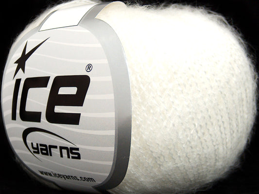 Lot of 10 Skeins Ice Yarns SALE WINTER (10% Wool) Hand Knitting Yarn White