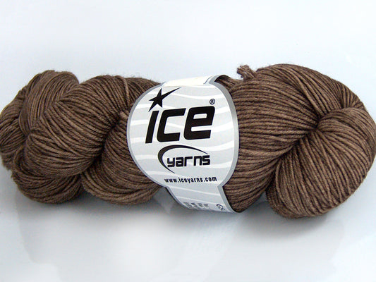 Lot of 2 x 100gr Skeins Ice Yarns HAND DYED MERINO EXTRAFINE (100% Superwash Extrafine Merino Wool) Yarn Deep Taupe
