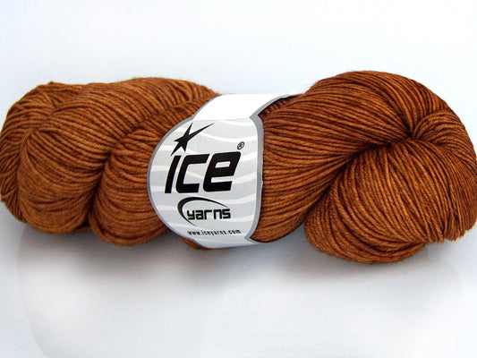 Lot of 2 x 100gr Skeins Ice Yarns HAND DYED MERINO EXTRAFINE (100% Superwash Extrafine Merino Wool) Yarn Pumpkin Spice
