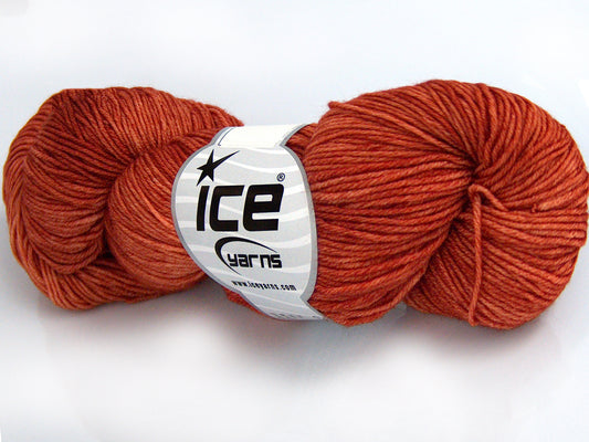 Lot of 2 x 100gr Skeins Ice Yarns HAND DYED MERINO EXTRAFINE (100% Superwash Extrafine Merino Wool) Yarn Mandarin