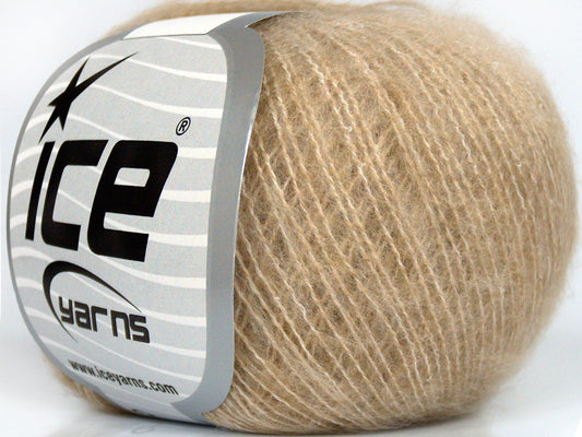 Lot of 10 Skeins Ice Yarns DUSTY WOOL (32% Wool 1% Elastan) Yarn Dark Cream