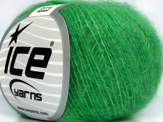 Lot of 10 Skeins Ice Yarns DUSTY WOOL (32% Wool 1% Elastan) Yarn Green
