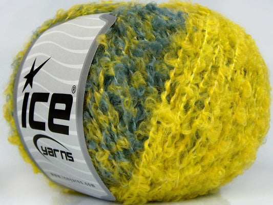 Lot of 8 Skeins Ice Yarns DURBAN (13% Mohair) Yarn Grey Orange Green