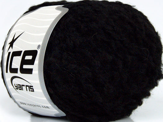 Lot of 8 Skeins Ice Yarns SALE BOUCLE (15% Wool) Hand Knitting Yarn Black