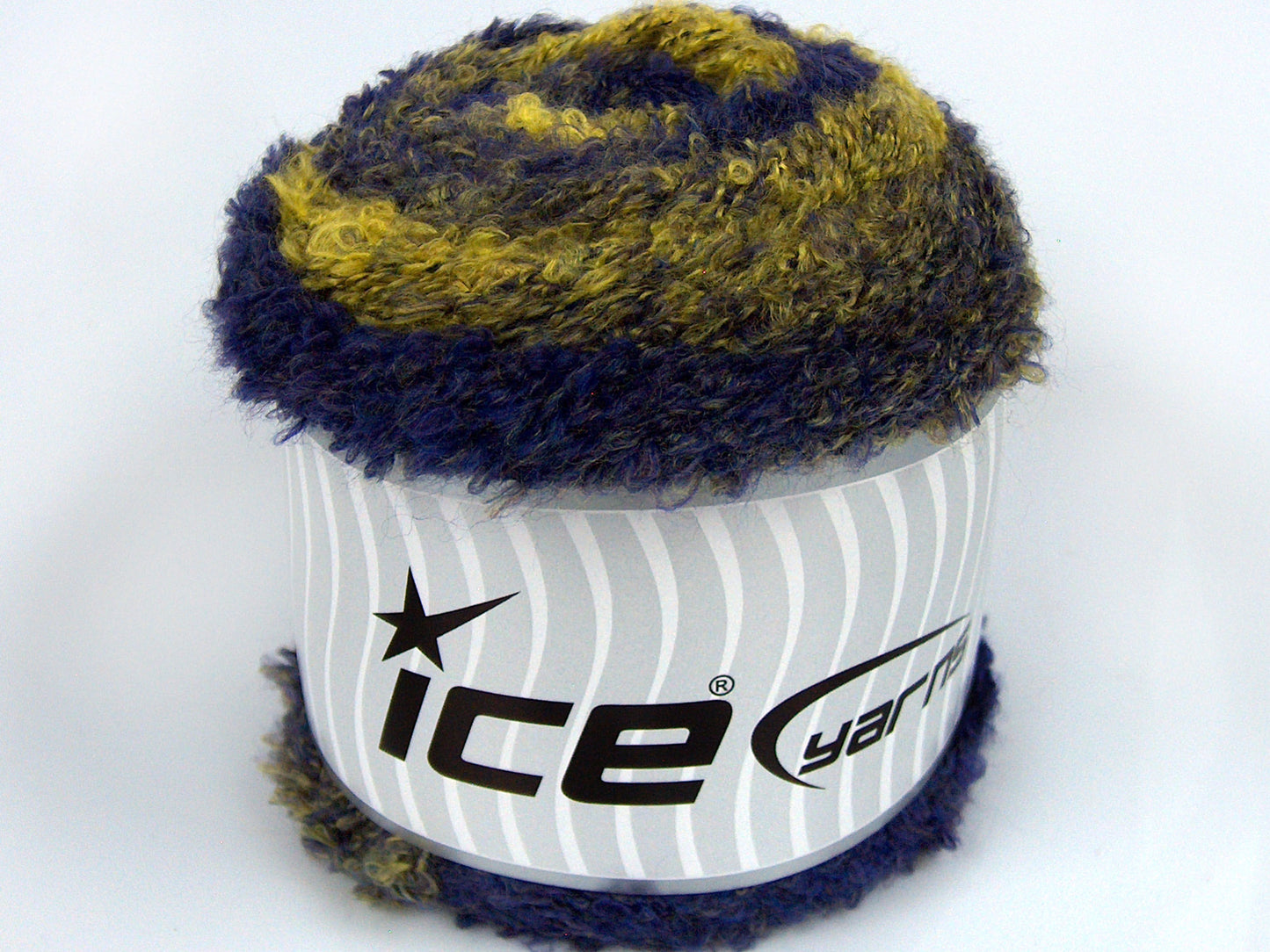 Lot of 2 x 150gr Skeins Ice Yarns CAKES BOUCLE FUN (13% Mohair) Yarn Purple Green