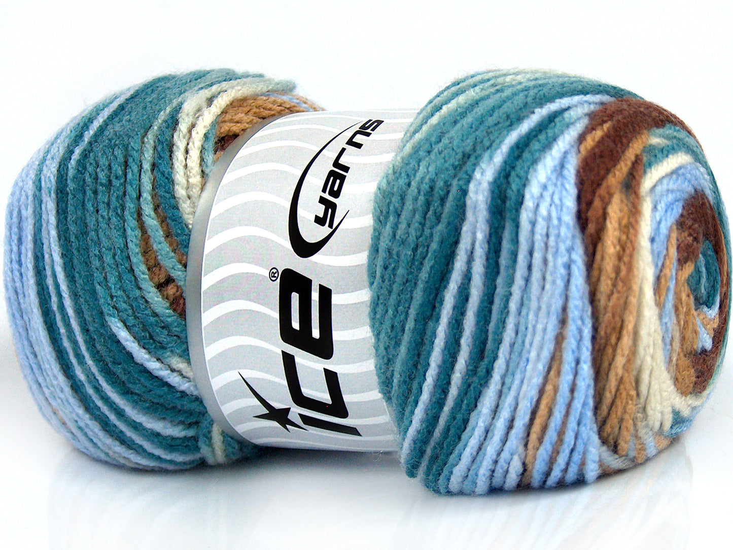 Lot of 4 x 100gr Skeins Ice Yarns AMBIANCE Yarn Brown Shades Blue Turquoise Beige