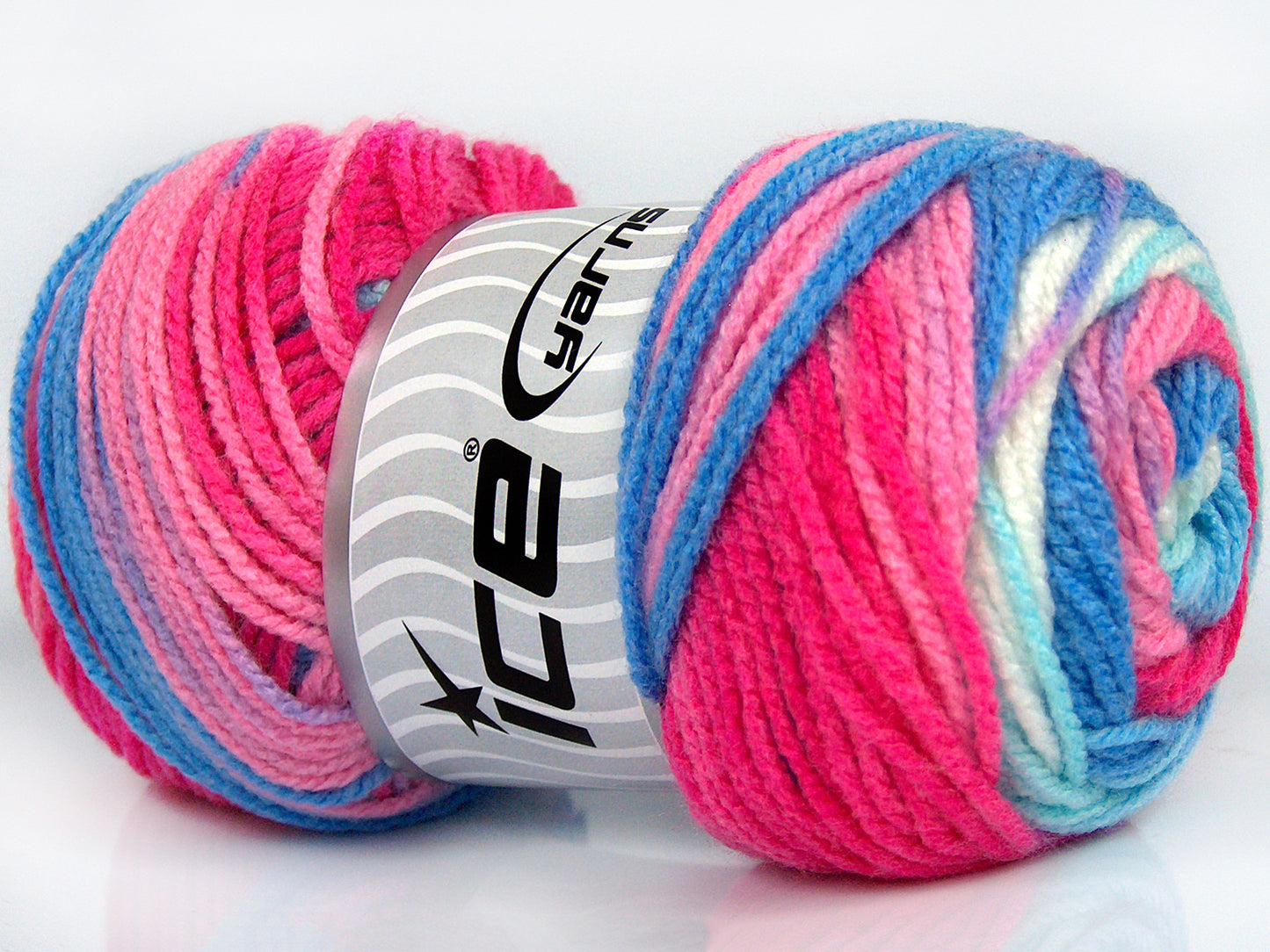 Lot of 4 x 100gr Skeins Ice Yarns AMBIANCE Yarn Pink Shades Blue Shades White