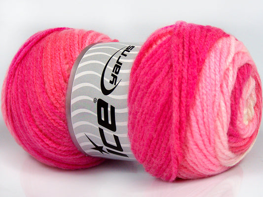 Lot of 4 x 100gr Skeins Ice Yarns AMBIANCE Yarn Pink Shades White