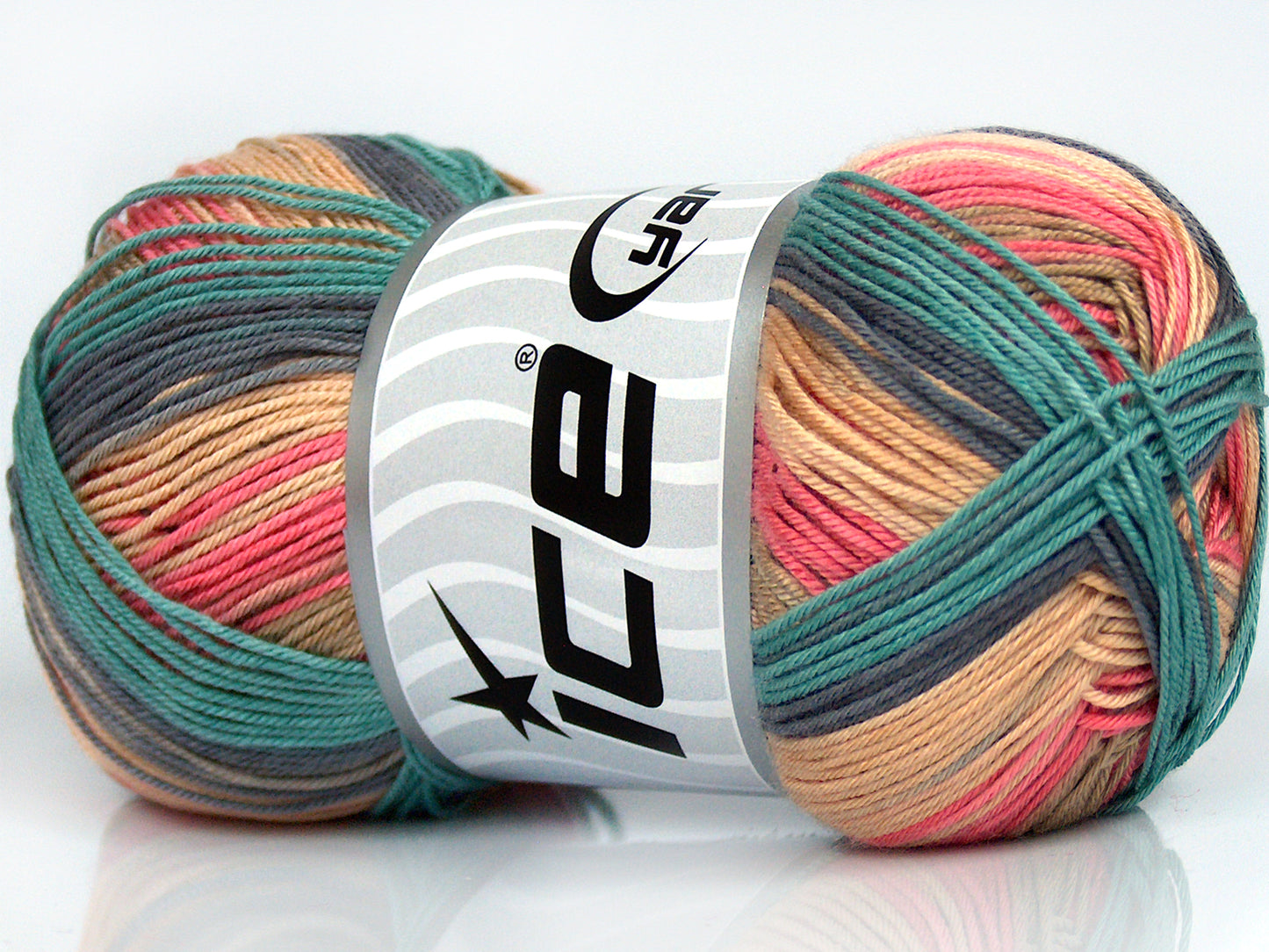 Lot of 4 x 100gr Skeins Ice Yarns BISCUIT Yarn Grey Green Camel Shades Pink