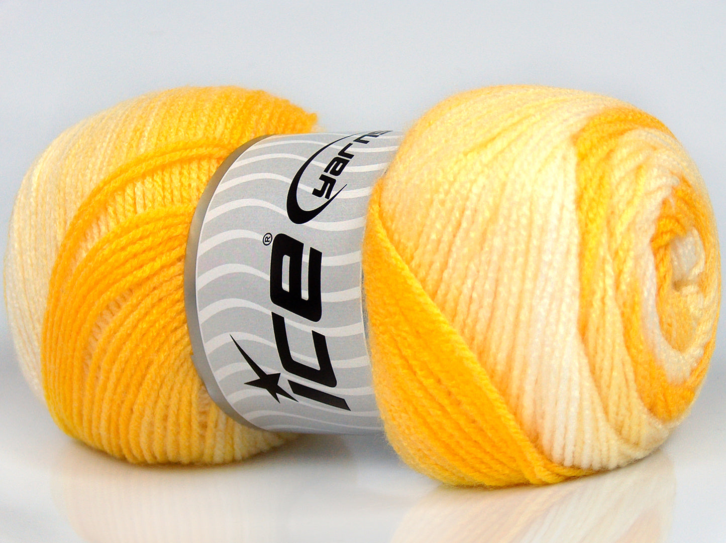 Lot of 4 x 100gr Skeins Ice Yarns BABY BATIK Yarn Yellow Shades White