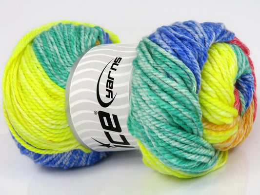 Lot of 4 x 100gr Skeins Ice Yarns MAGIC SPRAY Hand Knitting Yarn Rainbow