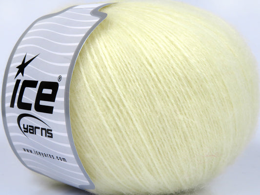 Lot of 4 x 100gr Skeins Ice Yarns ANGORA SOLID (20% Angora 20% Wool) Yarn Ecru
