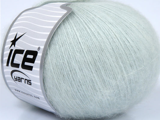 Lot of 4 x 100gr Skeins Ice Yarns ANGORA SOLID (20% Angora 20% Wool) Yarn Light Blue