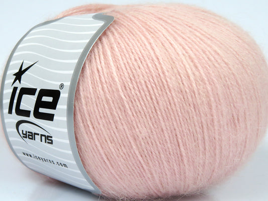 Lot of 4 x 100gr Skeins Ice Yarns ANGORA SOLID (20% Angora 20% Wool) Yarn Baby Pink