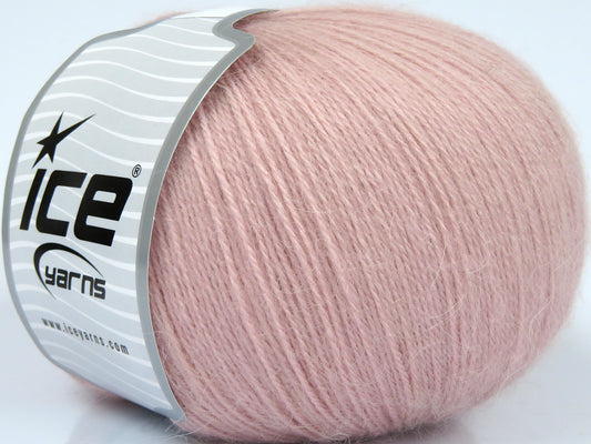 Lot of 4 x 100gr Skeins Ice Yarns ANGORA SOLID (20% Angora 20% Wool) Yarn Light Pink