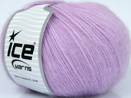 Lot of 4 x 100gr Skeins Ice Yarns ANGORA SOLID (20% Angora 20% Wool) Yarn Light Lilac