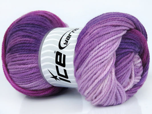 Lot of 4 x 100gr Skeins Ice Yarns MAGIC WORSTED Yarn Purple Shades