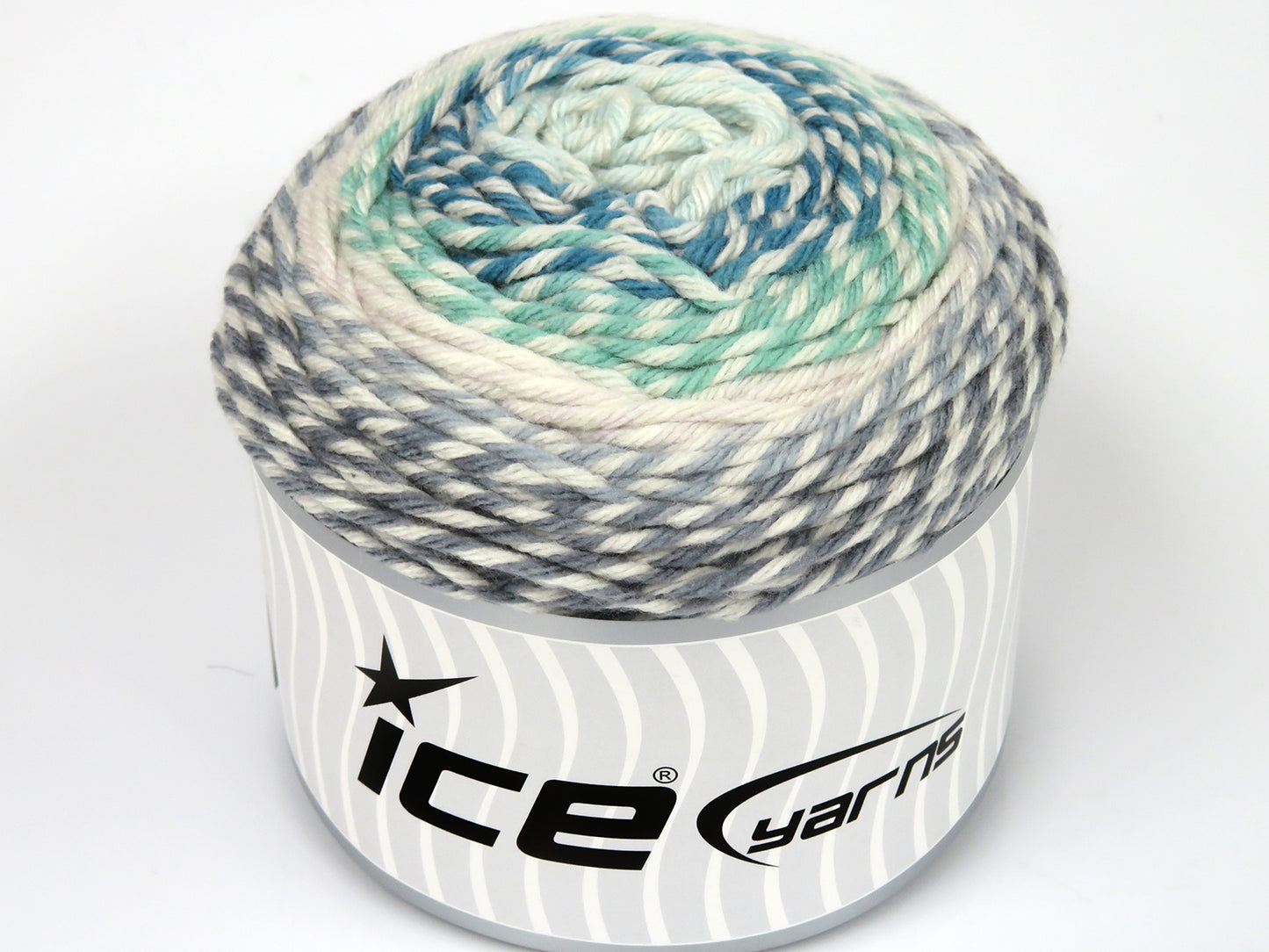 Lot of 2 x 150gr Skeins Ice Yarns CAKES JAZZ Yarn Grey Shades Green Shades