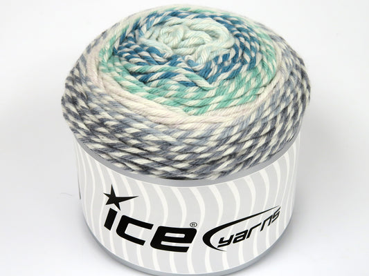 Lot of 2 x 150gr Skeins Ice Yarns CAKES JAZZ Yarn Grey Shades Green Shades