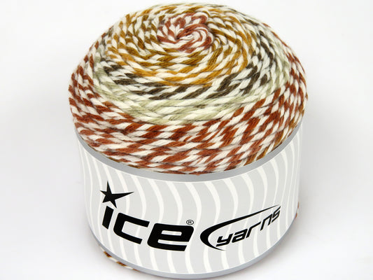 Lot of 2 x 150gr Skeins Ice Yarns CAKES JAZZ Yarn Brown Beige Copper Gold White