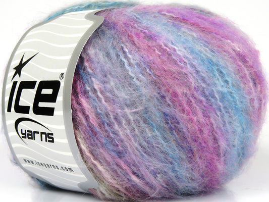 Lot of 8 Skeins Ice Yarns SALE SELF-STRIPING Yarn Purple Lilac Turquoise Green Pink