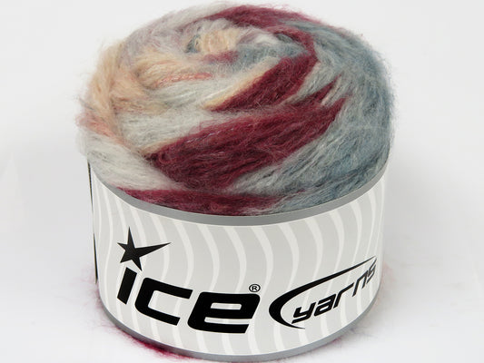 Lot of 2 x 150gr Skeins Ice Yarns SALE CAKES YARN (10% Wool) Yarn Burgundy Light Grey Light Salmon Teal