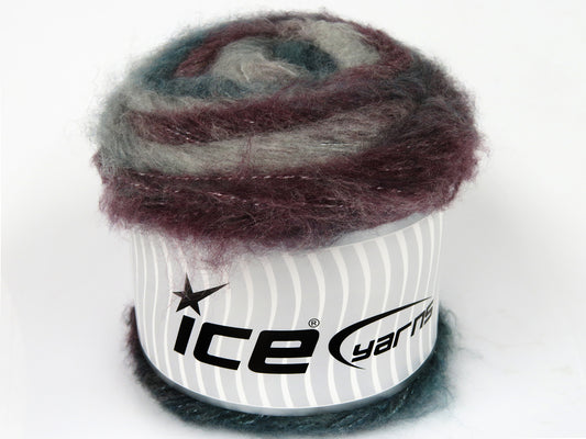 Lot of 2 x 150gr Skeins Ice Yarns SALE CAKES YARN (10% Wool) Yarn Maroon Teal Light Grey