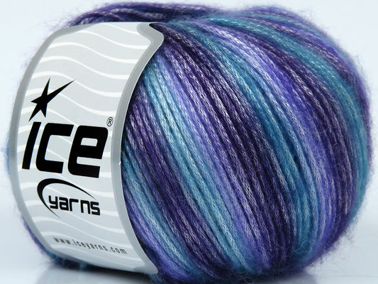 Lot of 8 Skeins Ice Yarns PICASSO Hand Knitting Yarn Purple Shades Turquoise