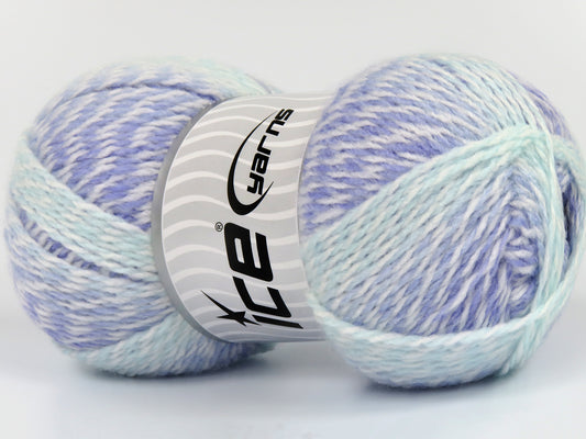 Lot of 4 x 100gr Skeins Ice Yarns CAMERO Yarn Camel White Lilac Mint Green