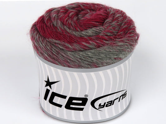 Lot of 2 x 150gr Skeins Ice Yarns CAKES CAMARO (50% Wool) Yarn Red Light Grey