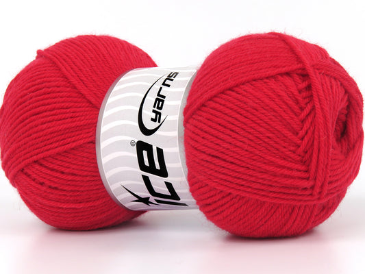 Lot of 4 x 100gr Skeins Ice Yarns SHERWOOD (100% Superwash Extrafine Merino Wool) Yarn Red