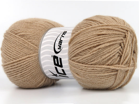 Lot of 4 x 100gr Skeins Ice Yarns VINELAND Hand Knitting Yarn Light Camel