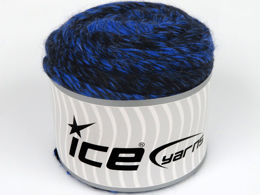 Lot of 2 x 150gr Skeins Ice Yarns CAKES CAMARO (50% Wool) Yarn Black Blue