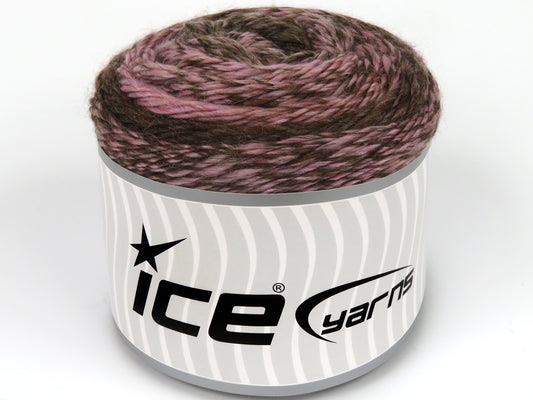 Lot of 2 x 150gr Skeins Ice Yarns CAKES CAMARO (50% Wool) Yarn Pink Shades Camel Shades